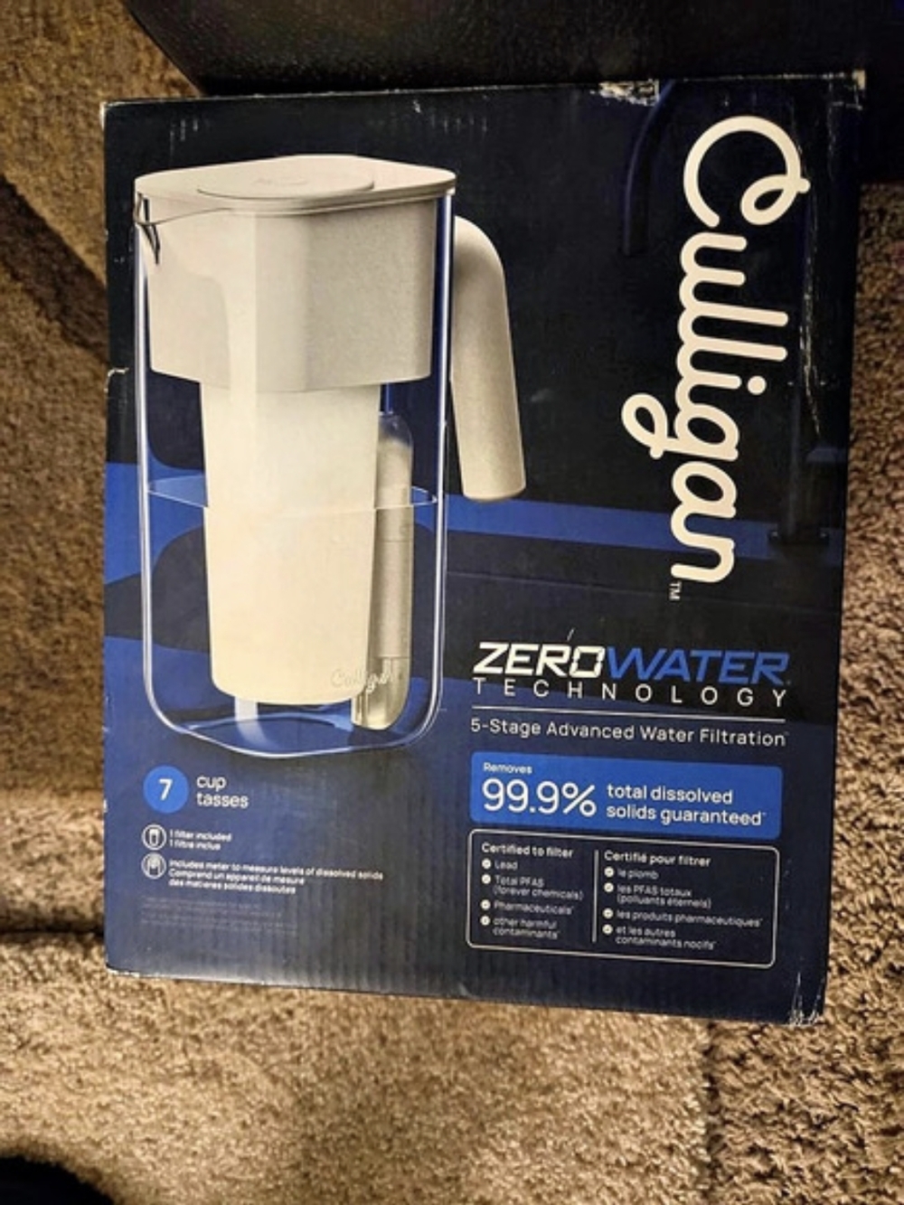 Cullighan ZeroWater 5-Stage Advanced Filtration 7 Cup Water Filtering Pitcher